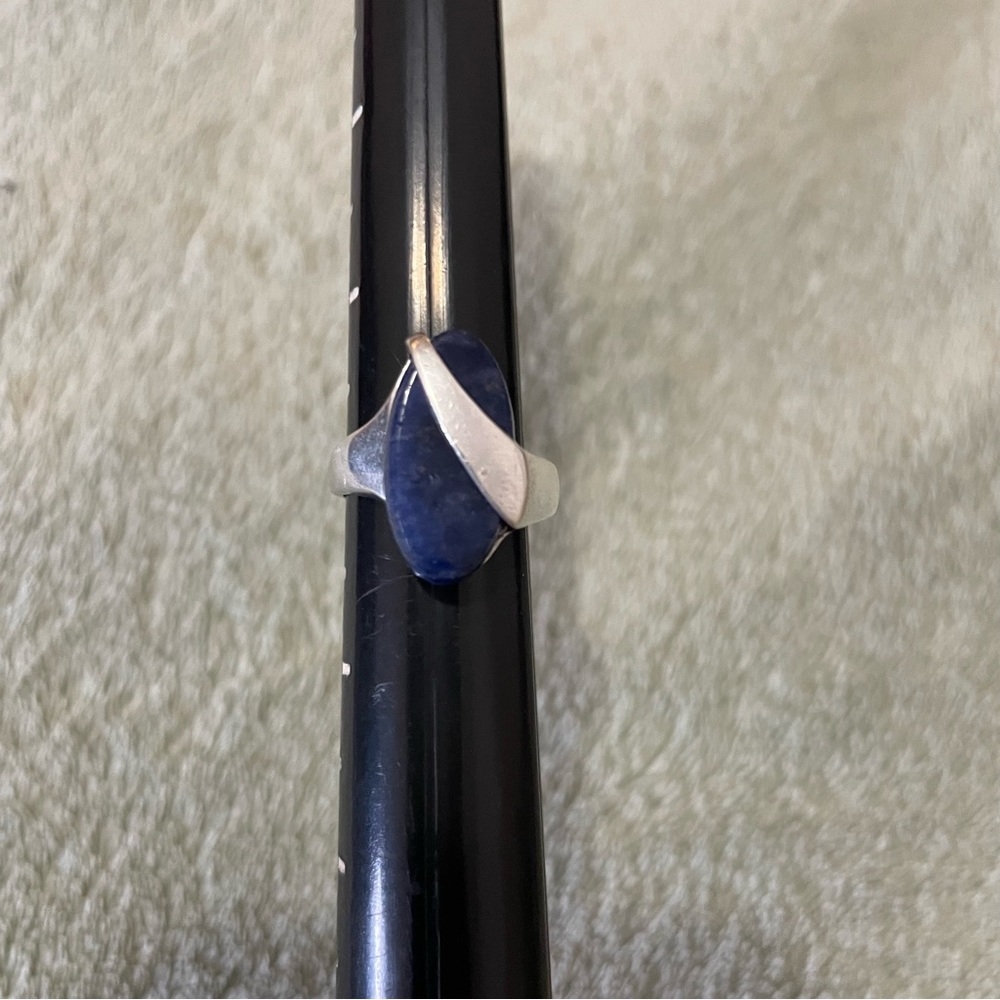 Size 5 Sterling Silver Ring with Lapis Stone